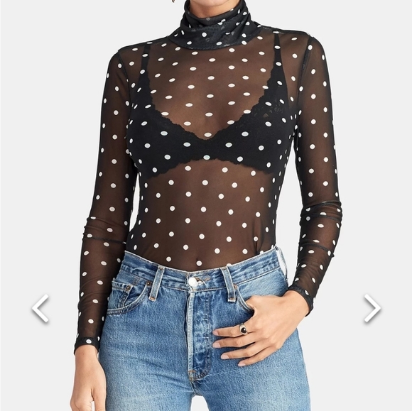 RACHEL Rachel Roy Tops - Polka Dot Turtleneck - Rachel Roy - Size L